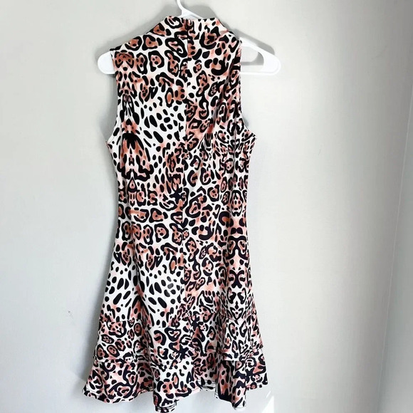 CBR Womens Multicolor Tank Dress XL Animal Leopard Mock Neck Sleeveless NWT - Picture 3 of 11